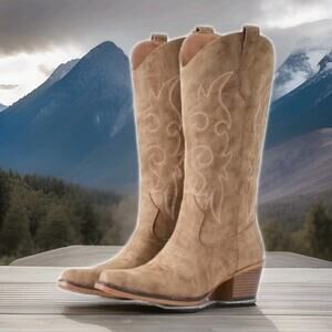 New IUV Cowboy Boots For Women Pointy Toe Western Cowgirl Size 8